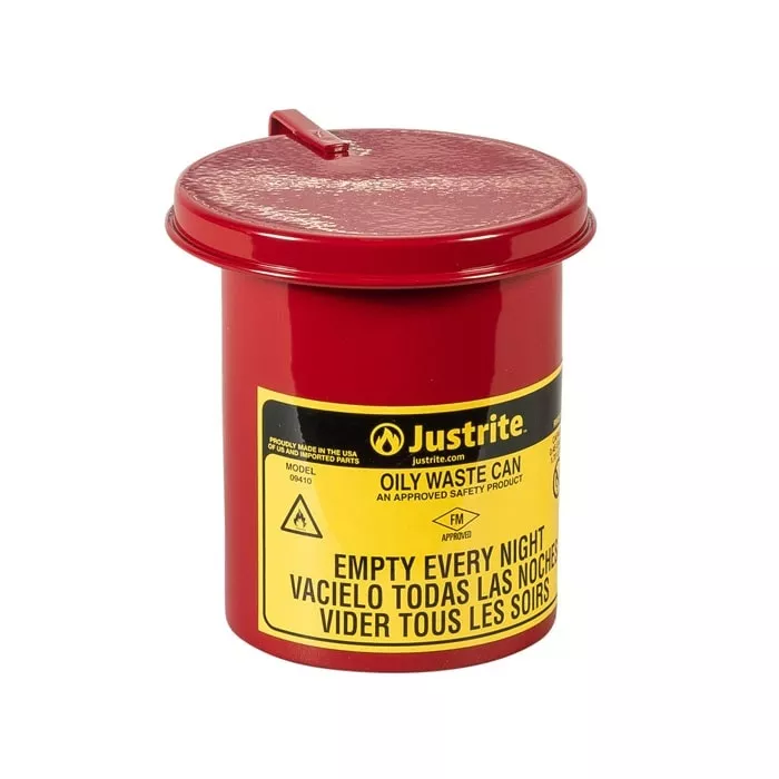 0-45-gallon-oily-waste-mini-benchtop-can-long-cotton-tip-applicators-soundgard-c 0.45 Gallon Oily Waste Mini Benchtop Can for Long Cotton-Tip Applicators, Soundgard Cover, Red
