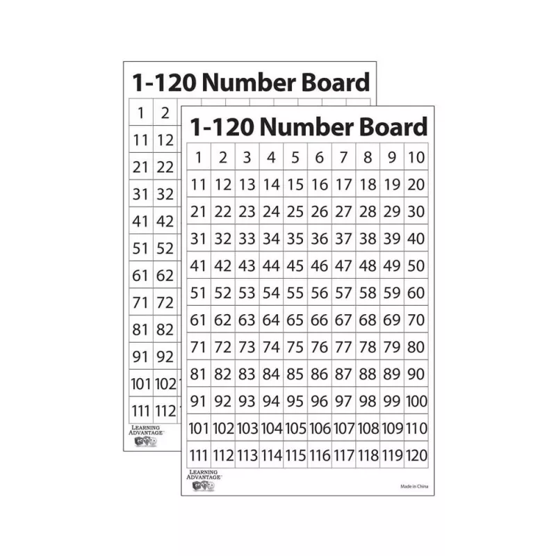 1-120 Number Dry Erase Boards - Perfect for Engaging Learning Activities