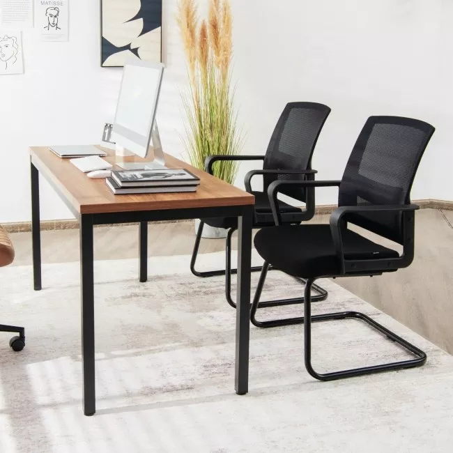 1 Piece Mid Mesh Back Conference Chair with Lumbar Support
