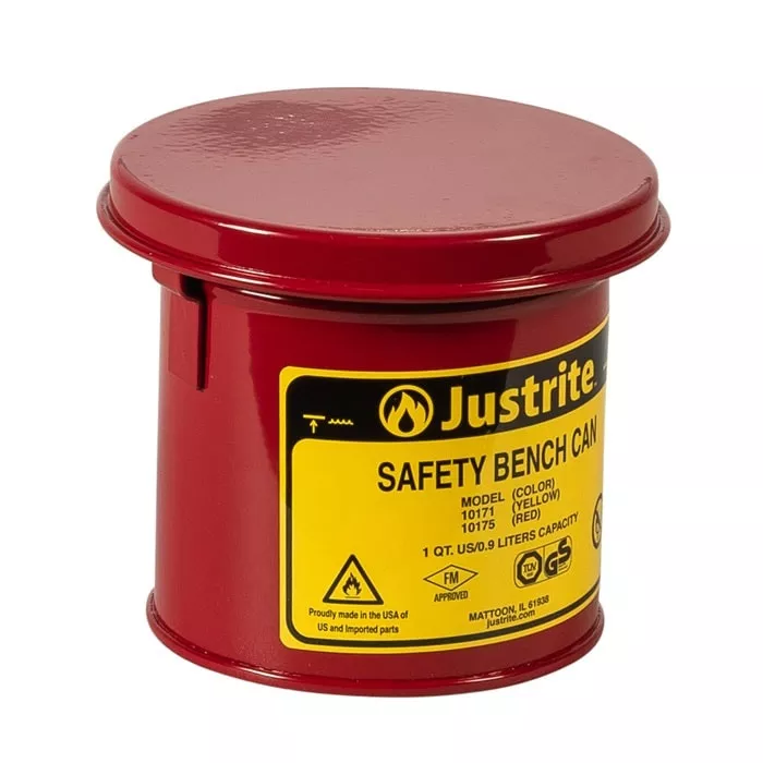 1 Quart Steel Bench Can with Perforated Dasher Plate - Red