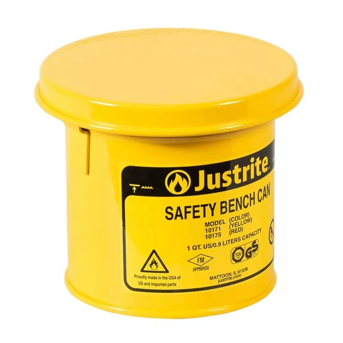 1 Quart Steel Bench Can with Perforated Dasher Plate, Yellow