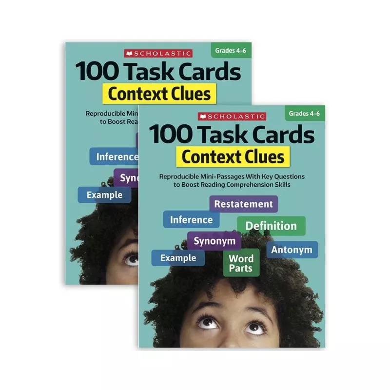 100 Task Cards: Context Clues Activity Book, Pack of 2