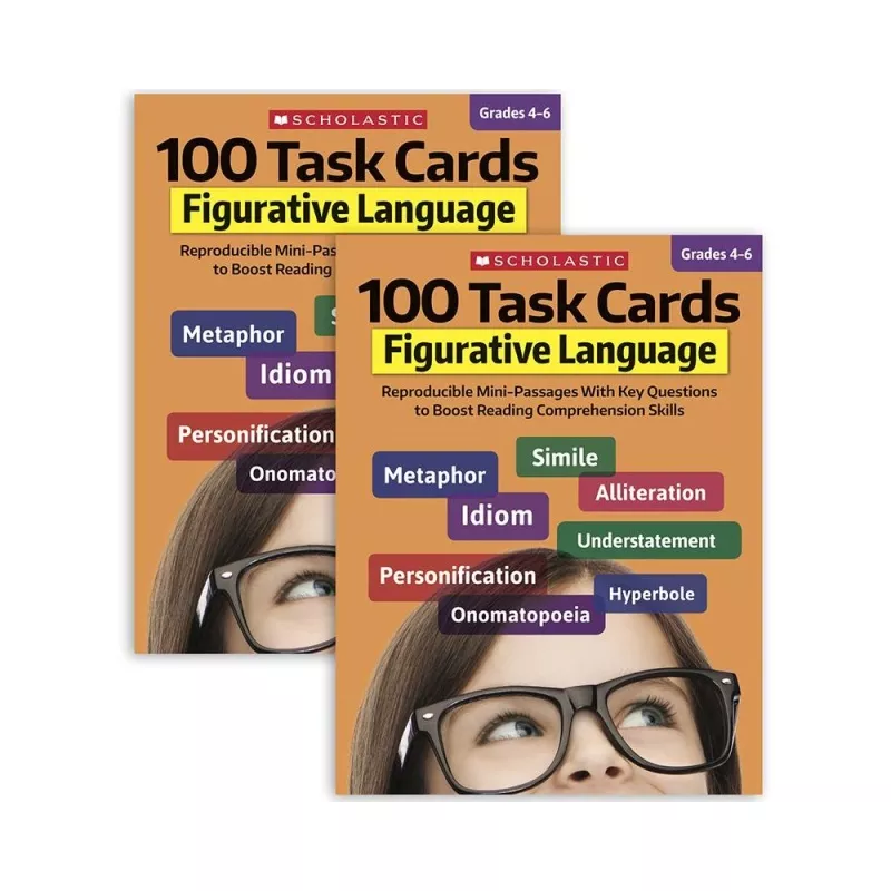 100 Task Cards: Figurative Language Activity Book, Pack of 2