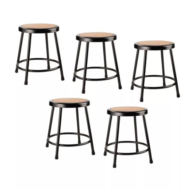 5-pack-nps-18-heavy-duty-steel-stool-black (5 Pack) NPS 18" Heavy Duty Steel Stool, Black