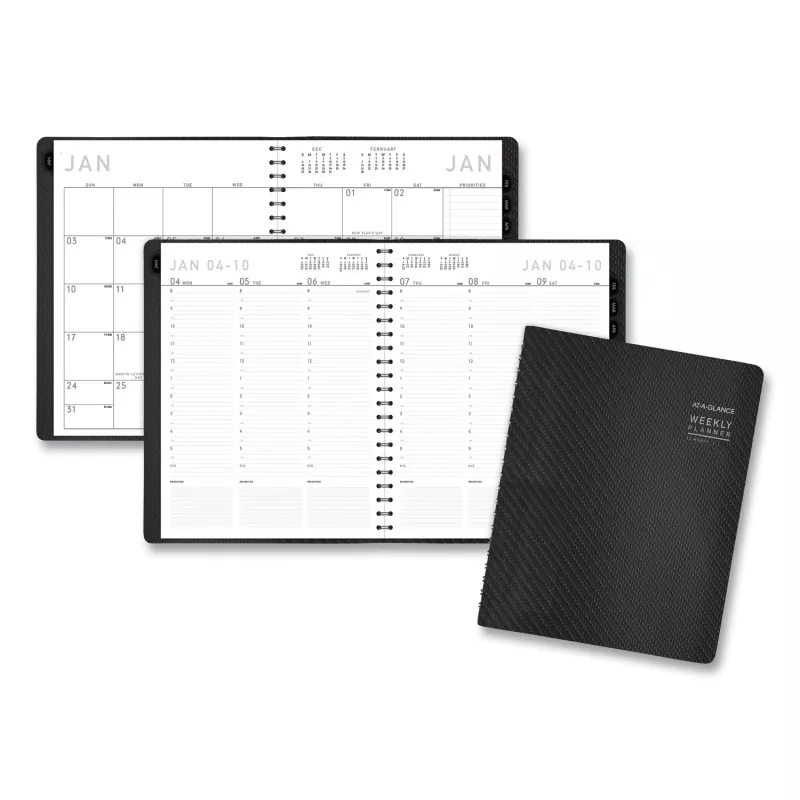 at-glance-contemporary-weekly-monthly-planner-vertical-column-format-11-x-8-25-g At-A-Glance Contemporary Weekly/Monthly Planner, Vertical-Column Format, 11 X 8.25, Graphite Cover, 12-Month (Jan To Dec): 2026 (70950X45)