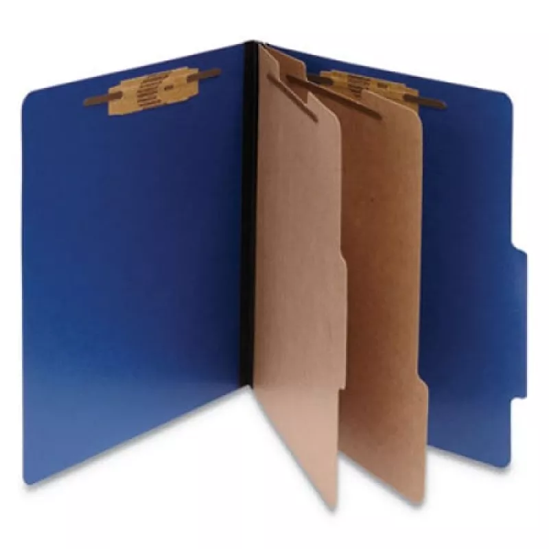 colorlife-presstex-classification-folders-3-expansion-2-dividers-6-fasteners-let Colorlife Presstex Classification Folders, 3" Expansion, 2 Dividers, 6 Fasteners, Letter Size, Dark Blue Exterior, 10/Box