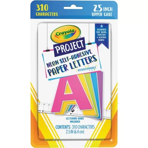 crayola-self-adhesive-paper-letters-self-adhesive-assorted-neon-paper-310-pack-p Crayola Self-Adhesive Paper Letters Self-Adhesive - Assorted Neon - Paper - 310 / Pack (P1647cra)
