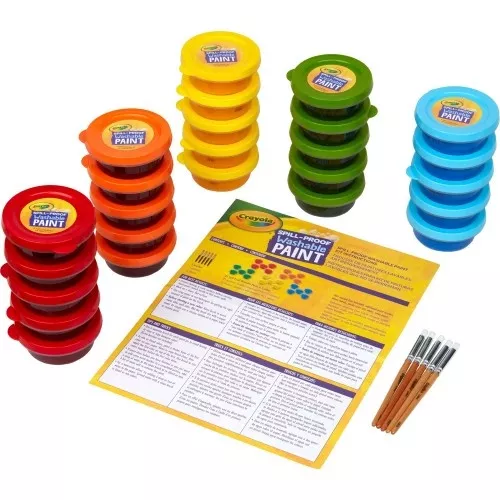 crayola-spill-proof-washable-paint-set-art-craft-recommended-3-year-25-pack-5423 Crayola Spill Proof Washable Paint Set Art, Craft - Recommended For 3 Year - 25 / Pack (542313)