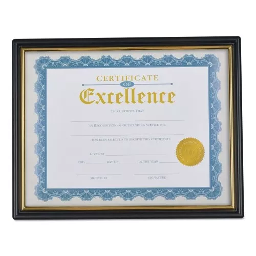 universal-document-frames-plastic-8-5-x-10-insert-black-gold-3-pack Universal Document Frames, Plastic, 8.5 X 10 Insert, Black/Gold, 3/Pack