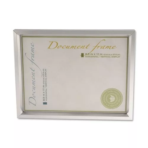 universal-plastic-document-frame-8-5-x-11-easel-back-metallic-silver Universal Plastic Document Frame, For 8.5 X 11, Easel Back, Metallic Silver