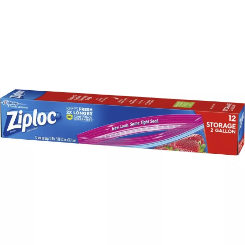 ziploc-2-gallon-storage-bags-extra-large-size-2-gal-capacity-13-zipper-closure-p Ziploc 2-Gallon Storage Bags Extra Large Size - 2 Gal Capacity - 13" - Zipper Closure - Plastic - Food, Money, Vegetables, Fruit, Yarn, Cosmetics, Business Card, Map, Meat, Seafood, Poultry - 12 / Box (664531)