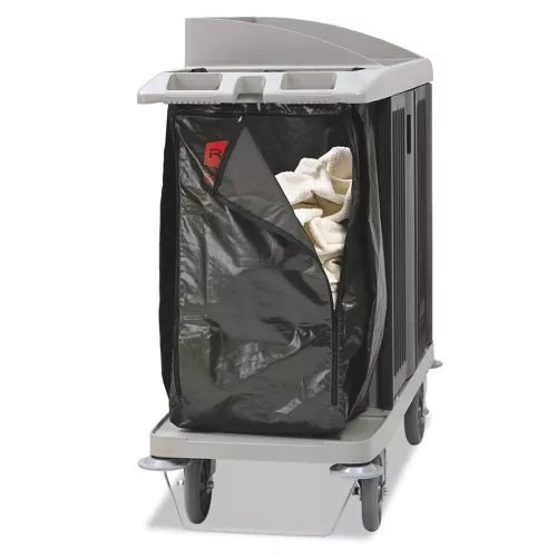 zippered-vinyl-cleaning-cart-bag-rubbermaid-commercial-6189-6190-6191-6192-9t19- Zippered Vinyl Cleaning Cart Bag For Rubbermaid Commercial 6189, 6190, 6191, 6192, 9T19, 25 Gal, 17" X 10.5" X 33", Brown (1966885)